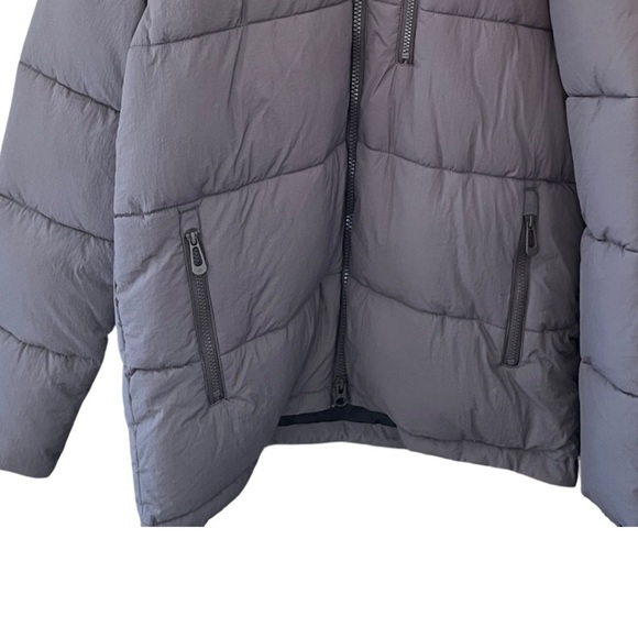 New Noize Cruelty-Free Outerwear Puffer Jacket Grey Plum L Eco Friendly Neutral - Picture 3 of 13